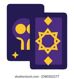 Tarot cards mystical divination icon isolated vector