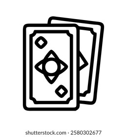 Tarot cards mystical divination line art isolated vector