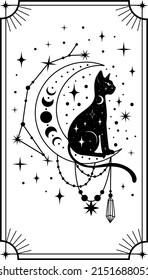Tarot cards  Mystical poster  Divination  Major Arcana deck  Vector illustration 