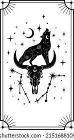 Tarot-Karten. Mystisches Poster. Divination. Major Arcana Deck. Vektorgrafik.