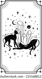 Tarot cards. Mystical poster. Divination. Major Arcana deck. Vector illustration.