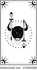 Tarot cards. Mystical poster. Divination. Major Arcana deck. Vector illustration.