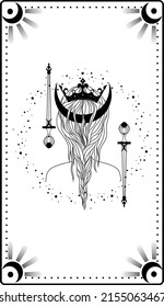 Tarot cards. Mystical poster. Divination. Major Arcana deck. Vector illustration.