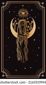 Tarot cards. Mystical poster. metaphorical cards. Vector graphics.
