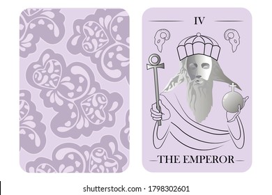 tarot cards old arcana the emperor vector white shirt card pattern