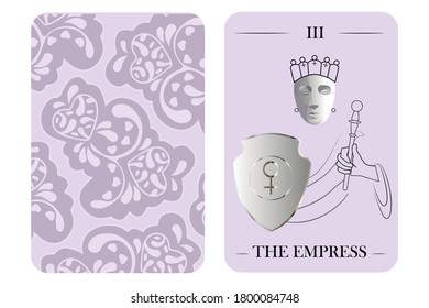 tarot cards old arcana the empress vector white shirt card pattern