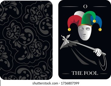 tarot cards old arcana the fool vector shirt card pattern