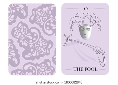 tarot cards old arcana the fool vector white shirt card pattern