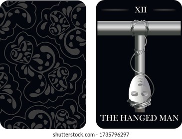 tarot cards old arcana the hanged man vector shirt card pattern