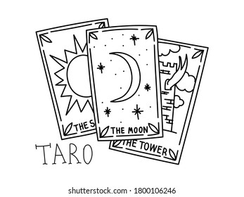 TAROT CARDS ON A WHITE BACKGROUND IN VECTOR