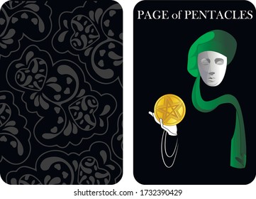 tarot cards page of pentacles vector shirt card pattern