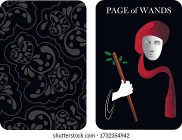 tarot cards page of wands vector shirt card pattern