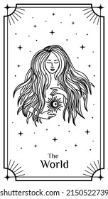 Tarot Cards, Poster with mystical elements. Moon and stars. Vector illustration.