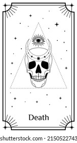 Tarot Cards, Poster with mystical elements. Moon and stars. Vector illustration.