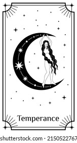 Tarot Cards, Poster with mystical elements. Moon and stars. Vector illustration.