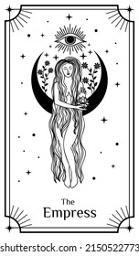 Tarot Cards, Poster with mystical elements. Moon and stars. Vector illustration.