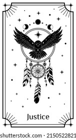 Tarot Cards, Poster with mystical elements. Moon and stars. Vector illustration.