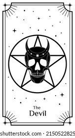 Tarot Cards, Poster with mystical elements. Moon and stars. Vector illustration.