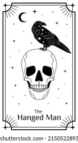 Tarot Cards, Poster with mystical elements. Moon and stars. Vector illustration.