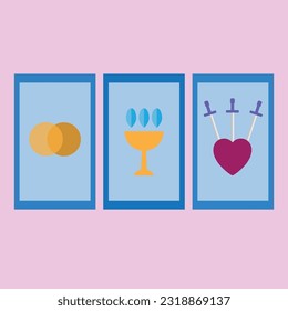 Tarot cards reading on a pink background