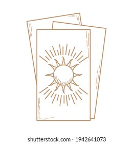 tarot cards with sun symbol