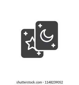 Tarot cards vector icon. filled flat sign for mobile concept and web design. Magic simple solid icon. Symbol, logo illustration. Pixel perfect vector graphics