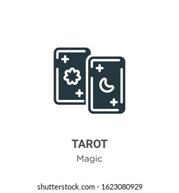 Tarot glyph icon vector on white background. Flat vector tarot icon symbol sign from modern magic collection for mobile concept and web apps design.