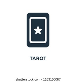 Tarot icon. Black filled vector illustration. Tarot symbol on white background. Can be used in web and mobile.