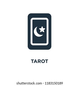 Tarot icon. Black filled vector illustration. Tarot symbol on white background. Can be used in web and mobile.