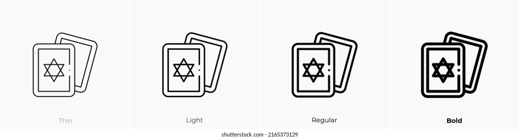 tarot icon. Linear style sign isolated on white background. Vector illustration.