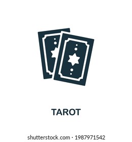 Tarot icon. Monochrome simple element from fortune teller collection. Creative Tarot icon for web design, templates, infographics and more