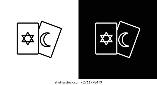 Kontur des Tarot-Symbols. Vektorisoliertes Piktogramm für das Web