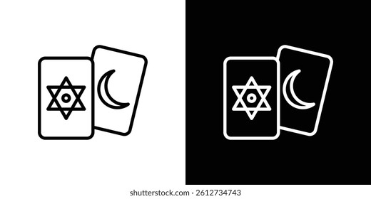 Tarot icon set. Black illustration isolated for graphic and web design