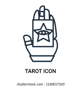 Tarot icon vector isolated on white background, Tarot transparent sign , outline linear symbol or thin lined pictogram