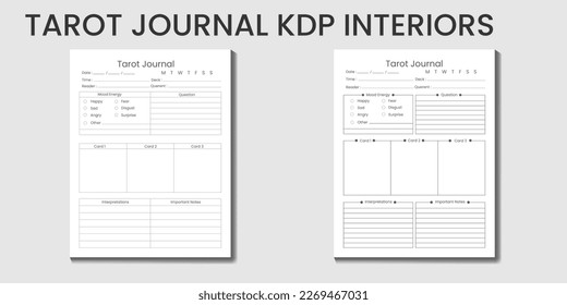 Tarot Journal 2023-2024 KDP interiors