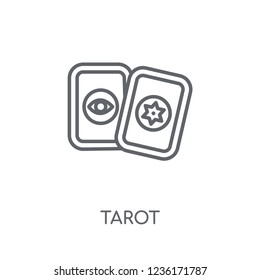 Tarot linear icon. Modern outline Tarot logo concept on white background from Circus collection. Suitable for use on web apps, mobile apps and print media.