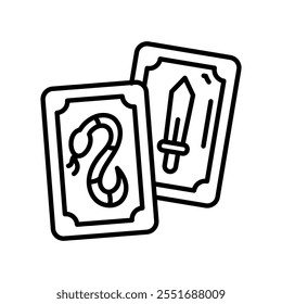 Tarot Magic Outline Icon, Vector illustration