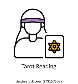Tarot Reading Vector Filled Outline icons style Illustration. EPS 10 File