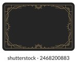 Tarot style frame with decorative border, banner with magic pattern, reverse side of tarot cards with mystic elements, vector