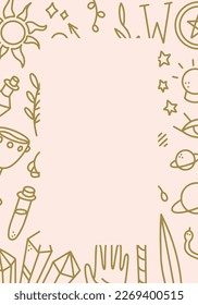Tarot vector background for posters, banners and other printed products. Vector mystical background with a frame for your designs.