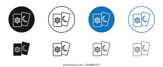 Tarot vector icon in black and blue colors