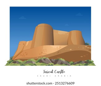 Tarout Castle - Fortress in Saudi Arabia - Stock Illustration as EPS 10 File