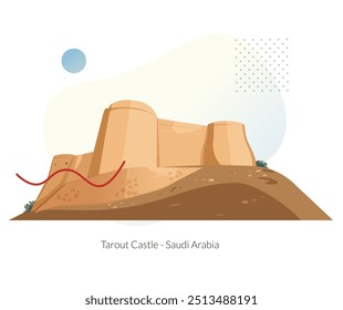 Tarout Castle - Fortress in Saudi Arabia - Stock Illustration as EPS 10 File