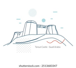 Tarout Castle - Fortress in Saudi Arabia - Stock Illustration as EPS 10 File