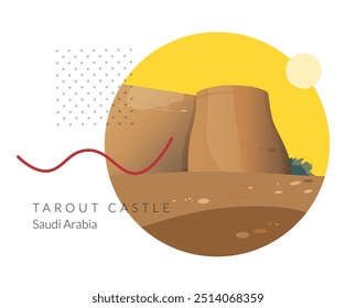 Tarout Castle - Fortress in Saudi Arabia - Stock Illustration as EPS 10 File