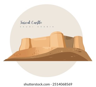 Tarout Castle - Fortress in Saudi Arabia - Stock Illustration as EPS 10 File