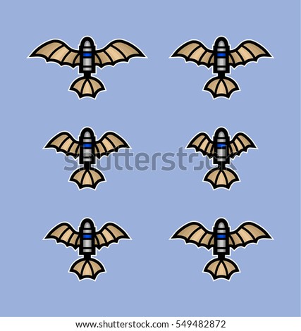 Tarp Wings Aircraft. Animation Sprite Sheet for Flash Game. 