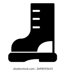 Tarpaulin boot solid icon, spring season concept. Vector graphics. Rubber boot footwear, gardening sign on white background, glyph style icon for mobile or web design