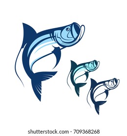 tarpon fish logo template collection vector illustration