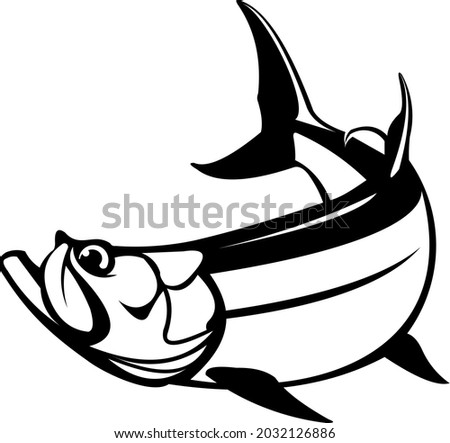 Tarpon Fish Logo Template. Fresh and Unique Tarpon fish movement. Great to use as tarpon Fishing activity. 